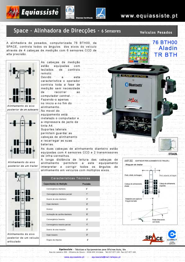 Space Equipamento para Verificação de Alinhamento a veículos Pesados em Centros de Inspecção CITV Categoria B